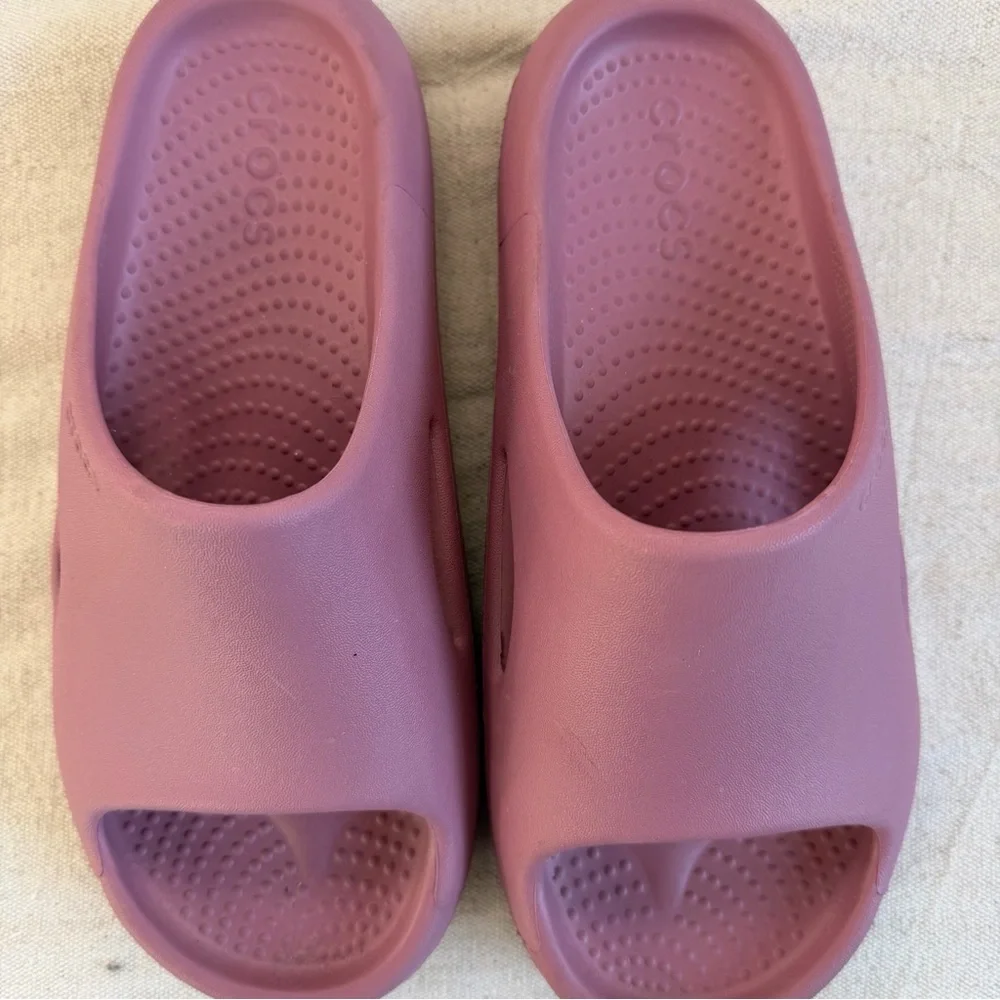Crocs Mellow Recovery Slides Mauve Mist Pink Women's 7 Men's 5 Comfort Sandals - Picture 1 of 11